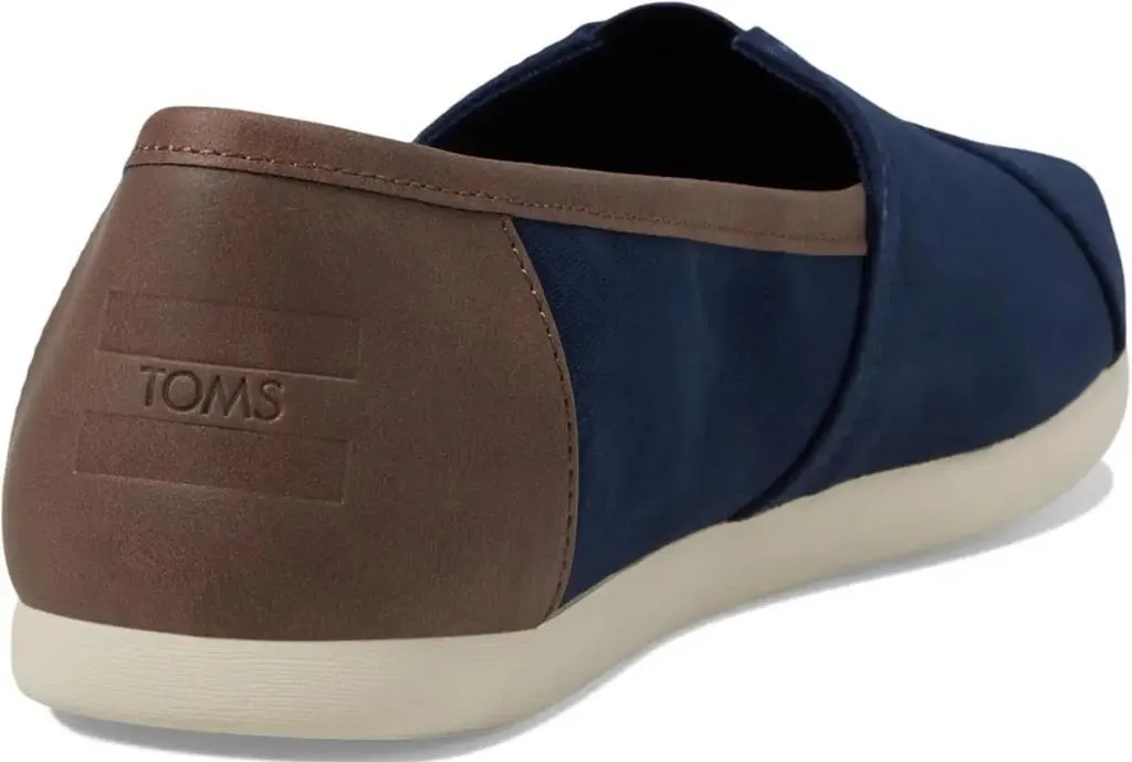 Toms Classic Navy twill Tan Vegan Mens Espadrilles Slipons Shoes
