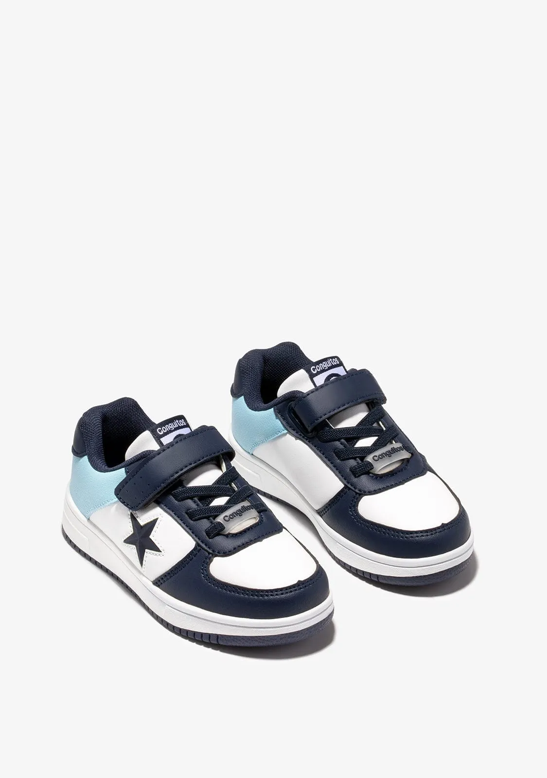 Unisex White Blue With Lights Star Sneakers