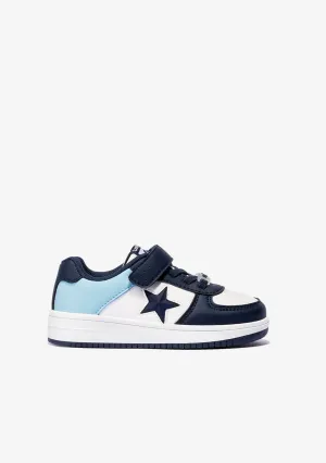 Unisex White Blue With Lights Star Sneakers