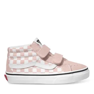 Vans SK8 Mid Reissue Velcro Boot Color Theory Checkerboard Rose Smoke Youths - NOT RETURNABLE